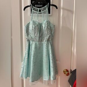 Nordstrom sparkly mini dress. Light blue/teal color. Size S/M.
